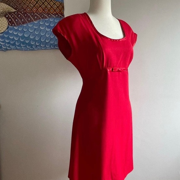 Vintage Late Edition Petite Silky Red Dress - Picture 1 of 4